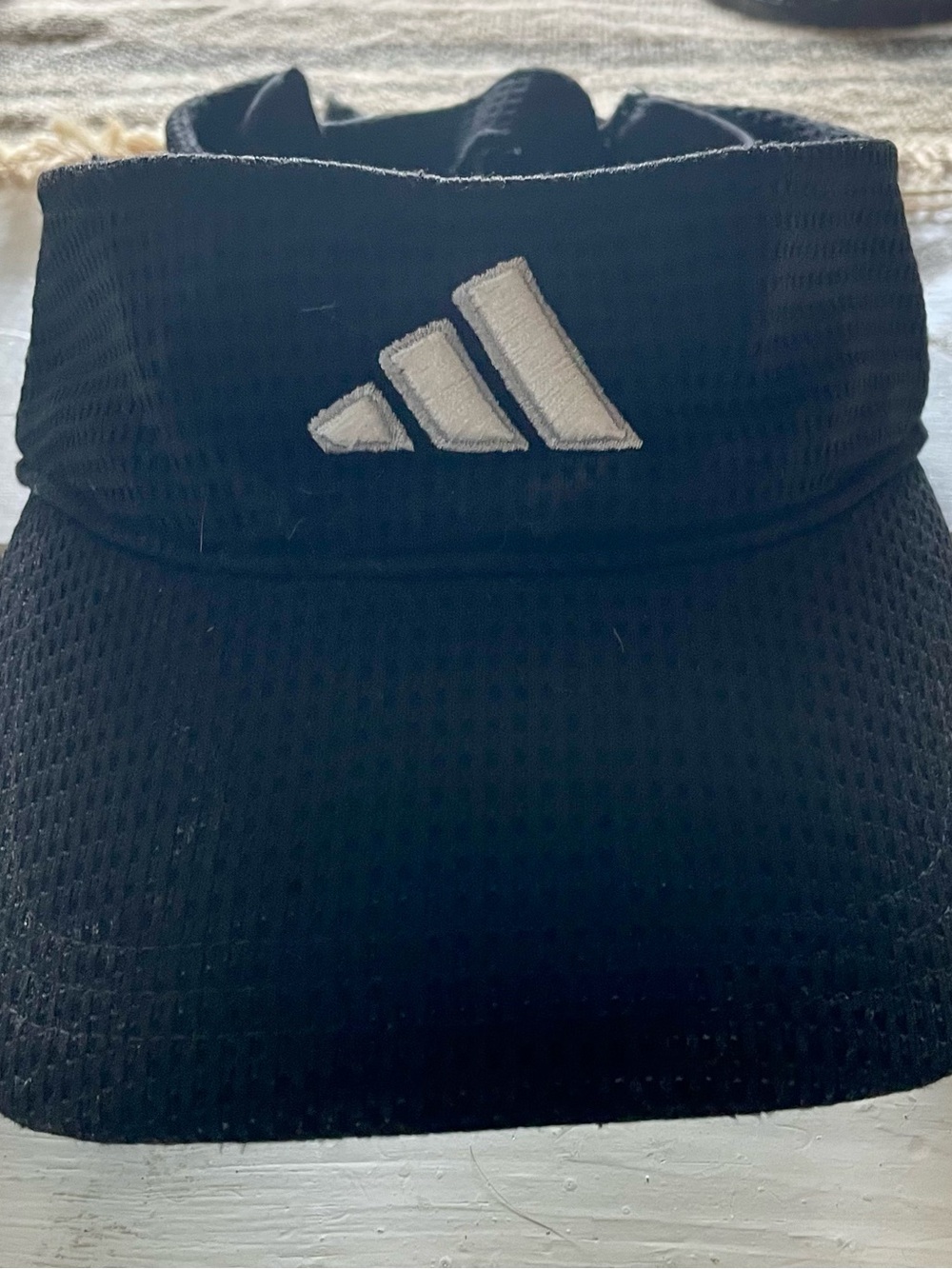 adidas Black Womens Sport Visor with Silver Logo - Picture 2 of 4
